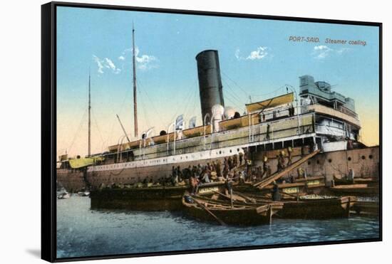 Steamer Coaling, Port Said, Egypt, 20th Century-null-Framed Stretched Canvas