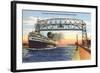 Steamer, Duluth, Superior Harbor, Minnesota-null-Framed Art Print