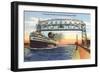 Steamer, Duluth, Superior Harbor, Minnesota-null-Framed Art Print