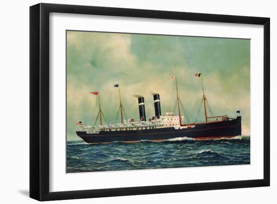 Steamer Kroonland, 1903-Antonio Jacobsen-Framed Giclee Print