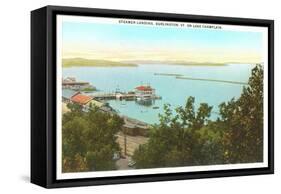 Steamer Landing on Lake Champlain, Vermont-null-Framed Stretched Canvas