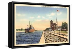 Steamer, Muskegon Harbor, Michigan-null-Framed Stretched Canvas