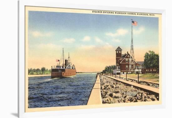 Steamer, Muskegon Harbor, Michigan-null-Framed Art Print