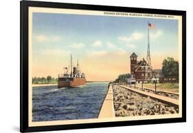 Steamer, Muskegon Harbor, Michigan-null-Framed Art Print