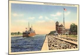 Steamer, Muskegon Harbor, Michigan-null-Mounted Art Print