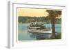 Steamer on Lake Bomoseen, Rutland, Vermont-null-Framed Art Print