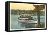 Steamer on Lake Bomoseen, Rutland, Vermont-null-Framed Stretched Canvas