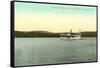 Steamer on Schroon Lake, Adirondacks, New York-null-Framed Stretched Canvas