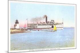 Steamer Rounding Brant Point, Nantucket, Massachusetts-null-Mounted Art Print
