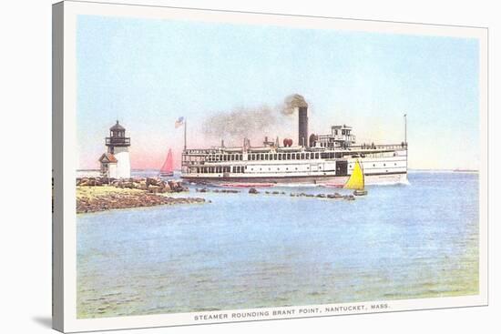 Steamer Rounding Brant Point, Nantucket, Massachusetts-null-Stretched Canvas