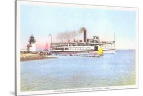 Steamer Rounding Brant Point, Nantucket, Massachusetts-null-Stretched Canvas