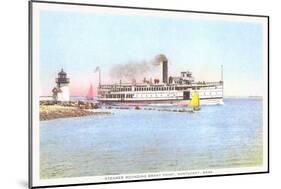 Steamer Rounding Brant Point, Nantucket, Massachusetts-null-Mounted Art Print