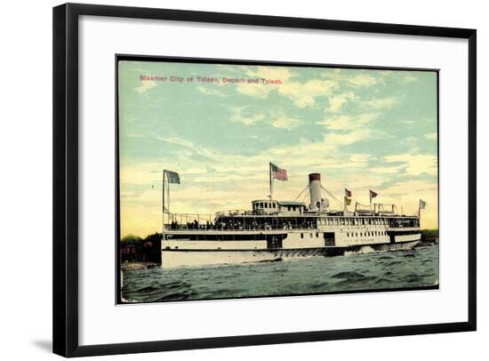 Steamer S.S. City of Toledo, Detroit and Toledo--Framed Giclee Print