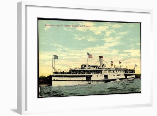 Steamer S.S. City of Toledo, Detroit and Toledo-null-Framed Giclee Print