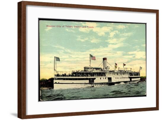 Steamer S.S. City of Toledo, Detroit and Toledo--Framed Giclee Print