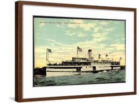 Steamer S.S. City of Toledo, Detroit and Toledo-null-Framed Giclee Print