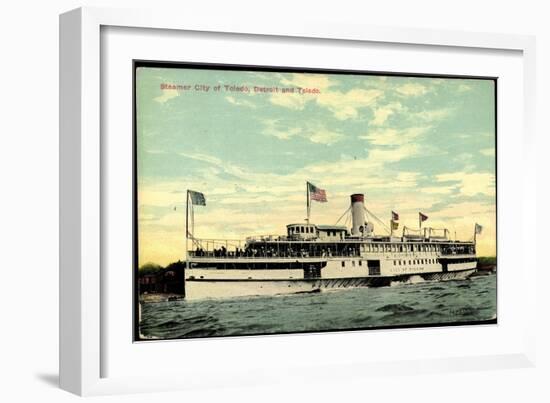 Steamer S.S. City of Toledo, Detroit and Toledo-null-Framed Giclee Print