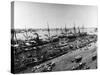 Steamer Ships in Calcutta Harbor-null-Stretched Canvas