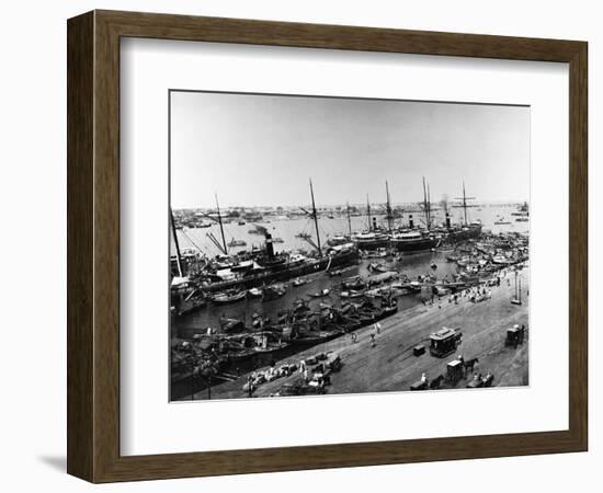 Steamer Ships in Calcutta Harbor-null-Framed Photographic Print