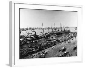 Steamer Ships in Calcutta Harbor-null-Framed Photographic Print