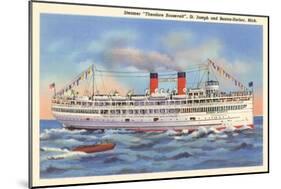 Steamer Theodore Roosevelt, Benton Harbor, Michigan-null-Mounted Art Print