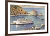 Steamers at Pier, Casino, Catalina, California-null-Framed Art Print