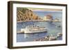 Steamers at Pier, Casino, Catalina, California-null-Framed Art Print