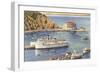 Steamers at Pier, Casino, Catalina, California-null-Framed Art Print