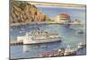 Steamers at Pier, Casino, Catalina, California-null-Mounted Art Print