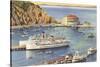 Steamers at Pier, Casino, Catalina, California-null-Stretched Canvas