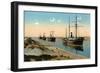 Steamers Passing Through the Suez Canal, Egypt, 20th Century-null-Framed Giclee Print