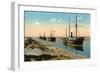 Steamers Passing Through the Suez Canal, Egypt, 20th Century-null-Framed Giclee Print