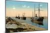 Steamers Passing Through the Suez Canal, Egypt, 20th Century-null-Mounted Giclee Print