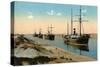 Steamers Passing Through the Suez Canal, Egypt, 20th Century-null-Stretched Canvas