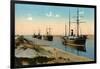 Steamers Passing Through the Suez Canal, Egypt, 20th Century-null-Framed Giclee Print