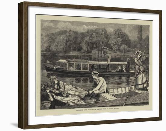 Steaming and Punting, a Sketch Near Cliveden Woods-Francis S. Walker-Framed Giclee Print