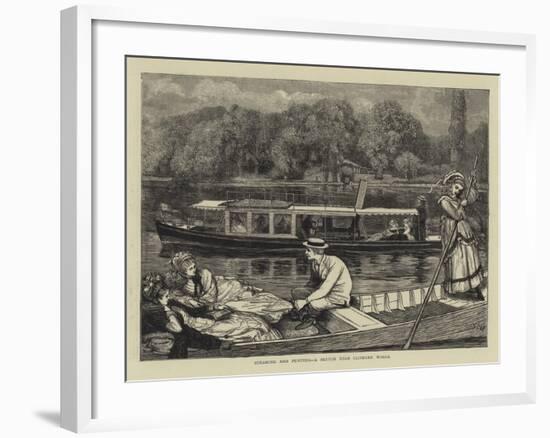 Steaming and Punting, a Sketch Near Cliveden Woods-Francis S. Walker-Framed Giclee Print