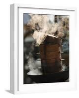 Steaming Baskets on Wok, Leshan, Sichuan, China-Porteous Rod-Framed Photographic Print