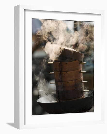 Steaming Baskets on Wok, Leshan, Sichuan, China-Porteous Rod-Framed Photographic Print