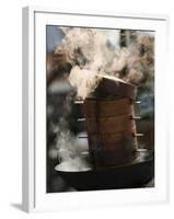 Steaming Baskets on Wok, Leshan, Sichuan, China-Porteous Rod-Framed Photographic Print