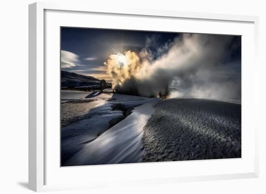 Steaming Boreholes at the Bjarnarflag Geothermal Power Plant in the Winter, Iceland-Ragnar Th Sigurdsson-Framed Photographic Print