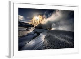 Steaming Boreholes at the Bjarnarflag Geothermal Power Plant in the Winter, Iceland-Ragnar Th Sigurdsson-Framed Photographic Print