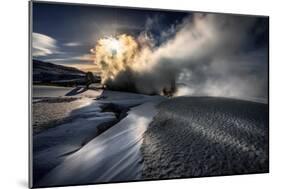 Steaming Boreholes at the Bjarnarflag Geothermal Power Plant in the Winter, Iceland-Ragnar Th Sigurdsson-Mounted Photographic Print