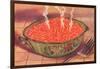 Steaming Bowl of Spaghetti-null-Framed Art Print
