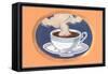 Steaming Cup of Coffee-null-Framed Stretched Canvas