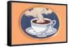 Steaming Cup of Coffee-Found Image Press-Framed Stretched Canvas