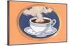Steaming Cup of Coffee-Found Image Press-Stretched Canvas