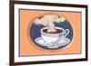 Steaming Cup of Coffee-Found Image Press-Framed Giclee Print