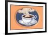 Steaming Cup of Coffee-Found Image Press-Framed Giclee Print