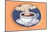 Steaming Cup of Coffee-Found Image Press-Mounted Giclee Print